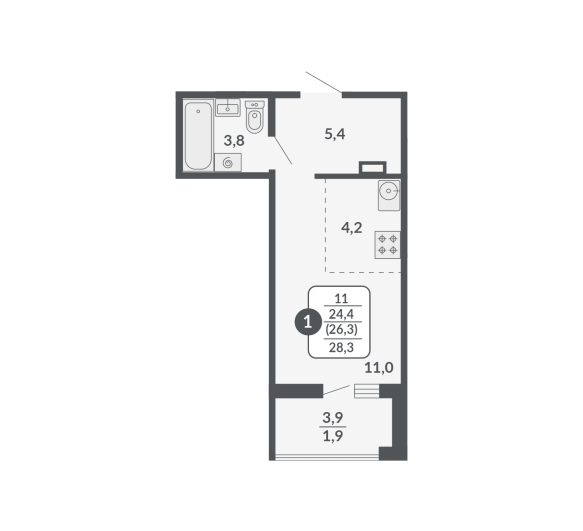 планировка квартиры 28 м2